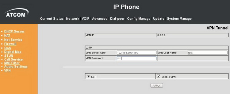 ip phone تلفن شبکه  Atcom VPN 